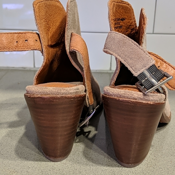 Frye Suede Peep Toe Booties - Picture 4 of 7